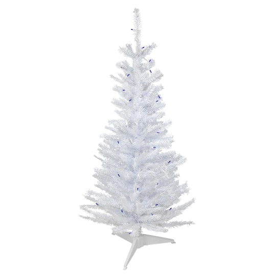 4ft. Pre-Lit Woodbury White Pine Artificial Christmas Tree, Blue Lights